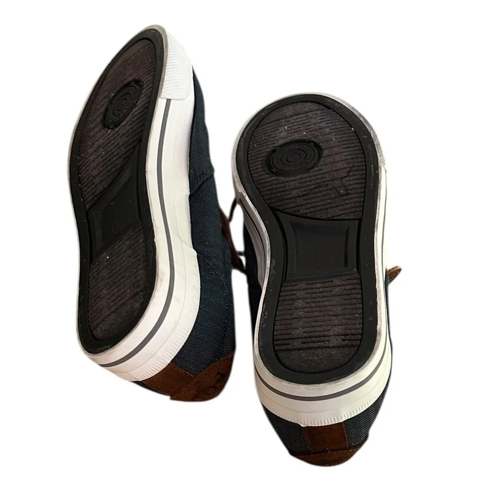 Polo Ralph Lauren Vaughn Blue Leather Laces‎ Boat Shoes Sneakers Size 8D Cotton
